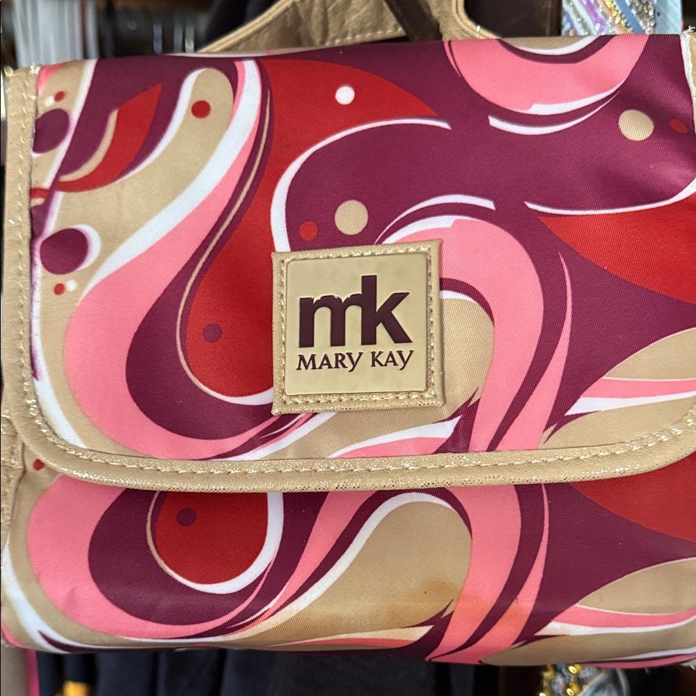 Mary Kay Swirl Design Cosmetic Bag - Pink and Gold
